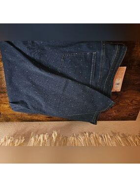 NYDJ Blue Curves 360 Stretch Jeans - Bleached Polkadot Design NWT